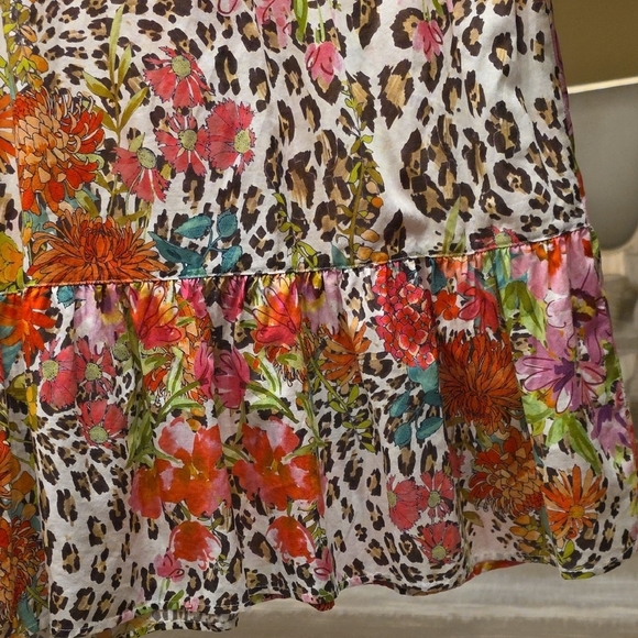 Johnny Was Wild Garden Cotton Floral and Leopard Print Mini Dress - Picture 7 of 16